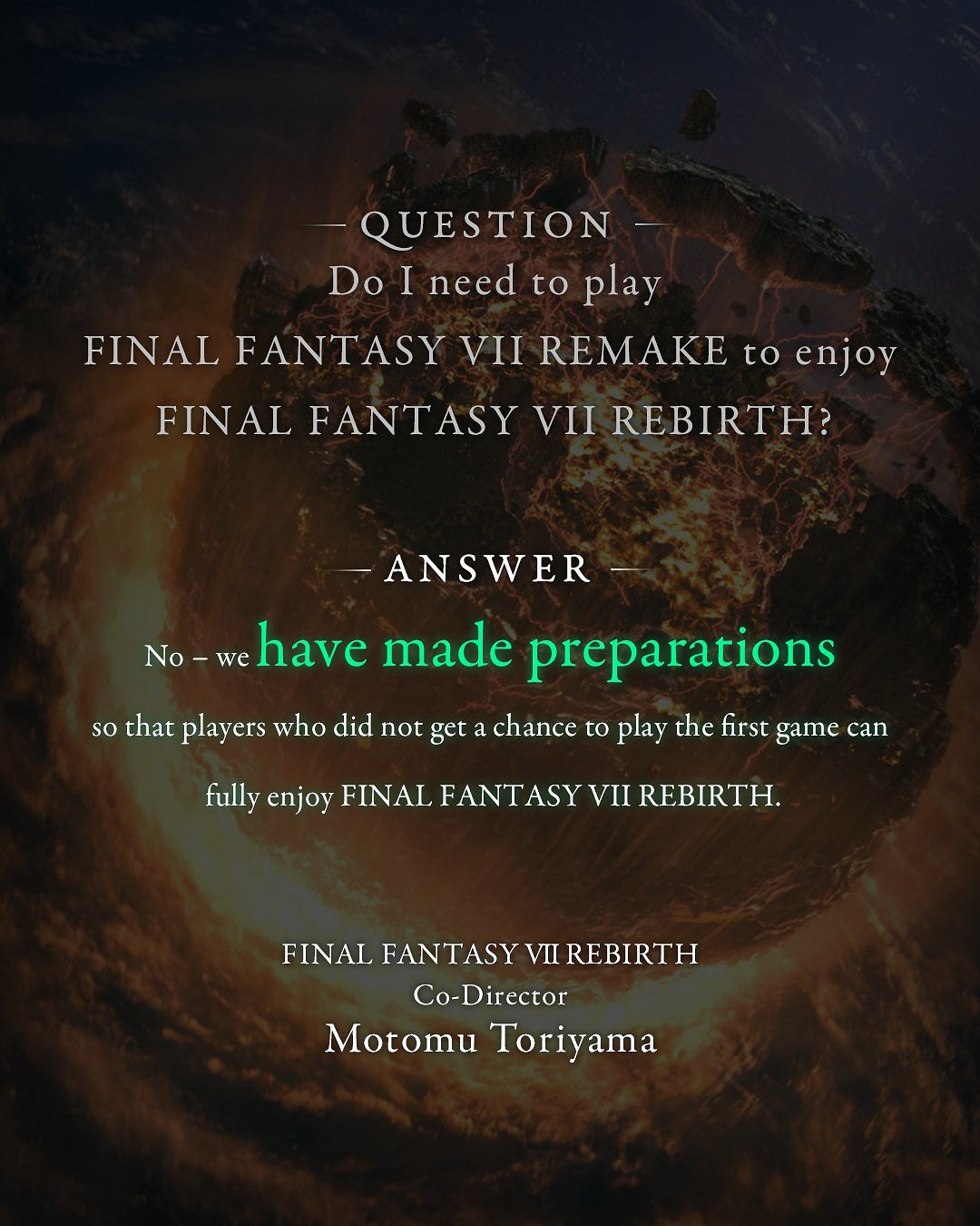 《最終幻想7重生》可能包含17分鐘前作劇情回顧影片!