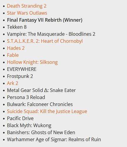 《最終幻想7:重生》榮獲2023年金搖桿最受期待獎! 《最終幻想7:重生》榮獲2023年金搖桿最受期待獎!