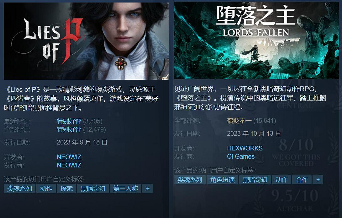 類魂遊戲《P 的謊言》和《墮落之主》哪個更好? 類魂遊戲《P 的謊言》和《墮落之主》哪個更好?
