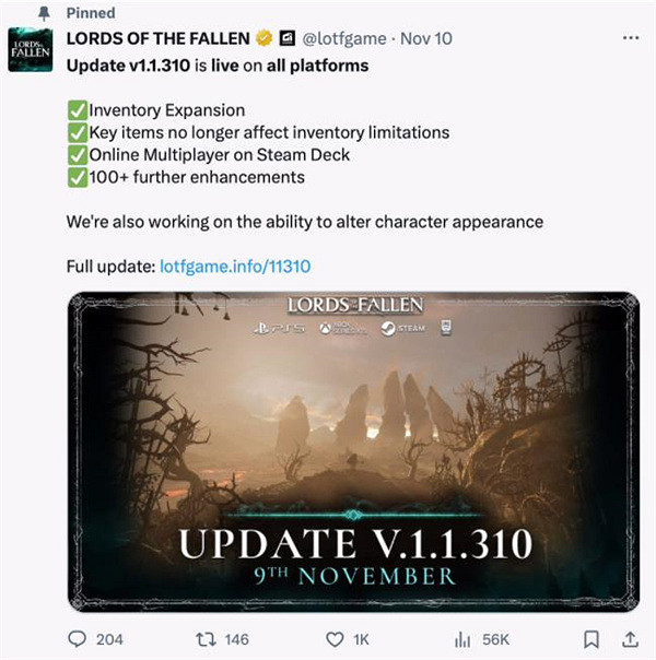 類魂遊戲《墮落之主》通過Steam Deck掌機相容認證