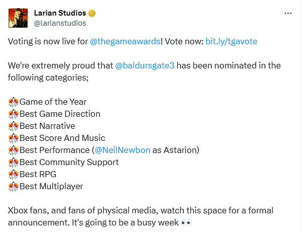 晚報:TGA各獎項提名公布 11月下旬 Xbox Game Pass (XGP) 遊戲曝光 晚報:TGA各獎項提名公布 11月下旬 Xbox Game Pass (XGP) 遊戲曝光