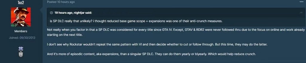 著名R星遊戲爆料者“Tez2”稱《GTA6》將來有可能推出DLC! 著名R星遊戲爆料者“Tez2”稱《GTA6》將來有可能推出DLC!