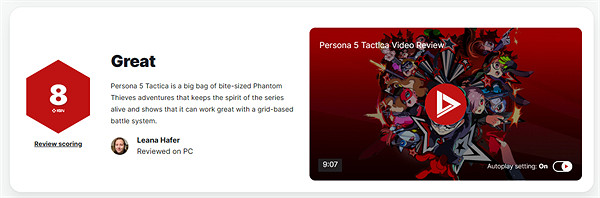 《女神異聞錄5:戰略版》IGN 8分:保持了該系列的精神 《女神異聞錄5:戰略版》IGN 8分:保持了該系列的精神