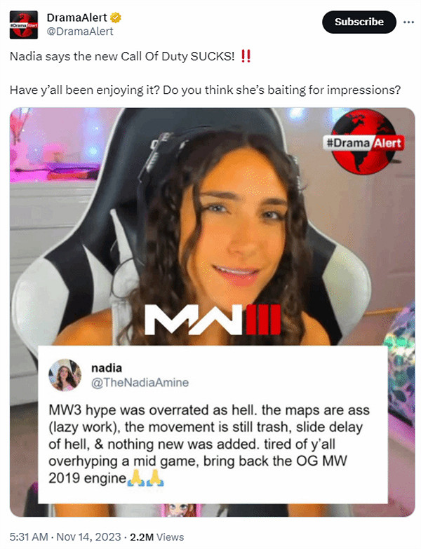 開掛女主播吐槽《COD20》遭網友怒斥:別亂發表意見! 開掛女主播吐槽《COD20》遭網友怒斥:別亂發表意見!