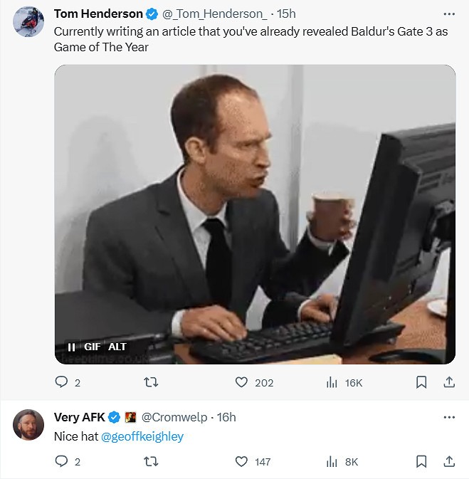 TGA創始人明示《柏德之門3》將是2023年年度遊戲! TGA創始人明示《柏德之門3》將是2023年年度遊戲!