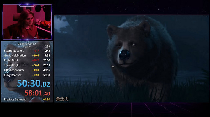 高玩的修養《柏德之門3》玩家50分鐘達成最速與熊修成正果 高玩的修養《柏德之門3》玩家50分鐘達成最速與熊修成正果