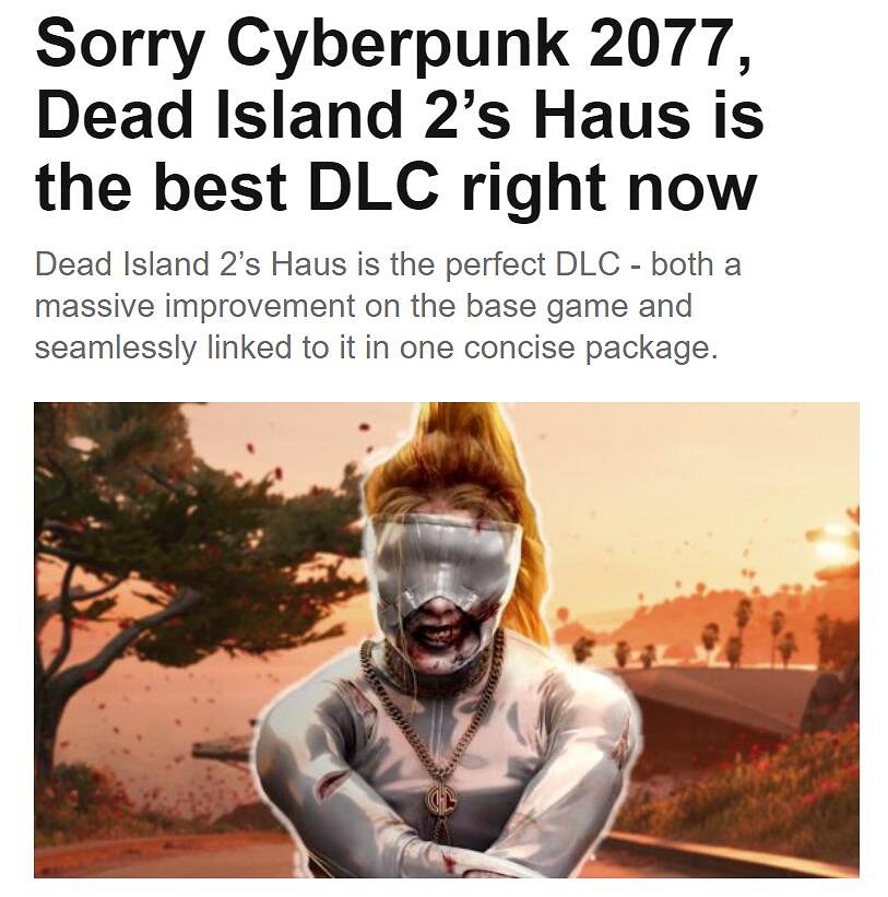 外媒稱讚《死亡島2》“藝廊”DLC：內容充實酣暢淋漓