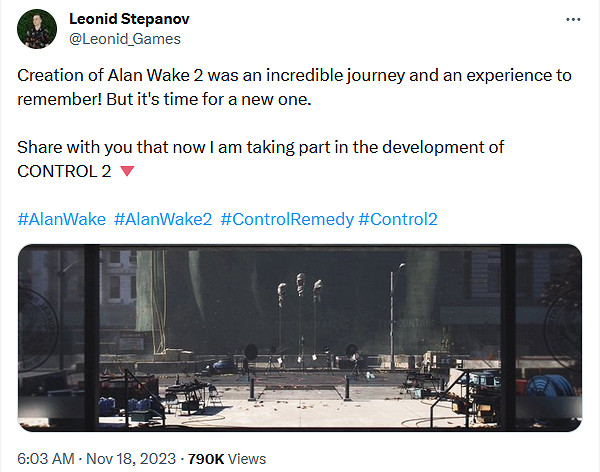 《心靈殺手2》開發人員已投入至《控制2》的開發中 《心靈殺手2》開發人員已投入至《控制2》的開發中