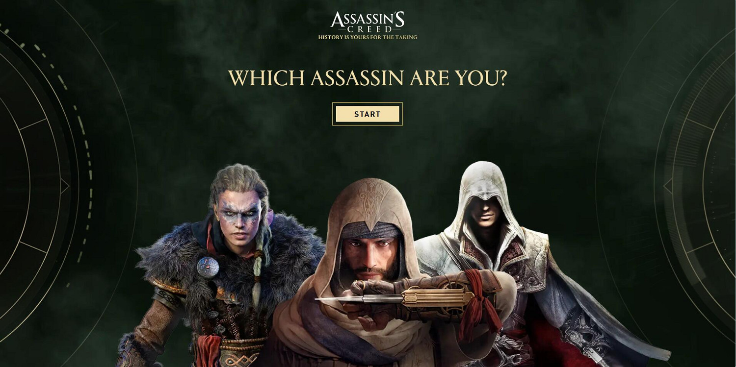 育碧網頁活動：測測你更像《刺客教條》中的哪位主角