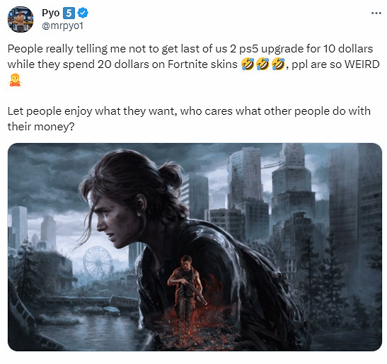 博主吐槽：有錢買皮膚卻嫌《美末2復刻版》升級貴！