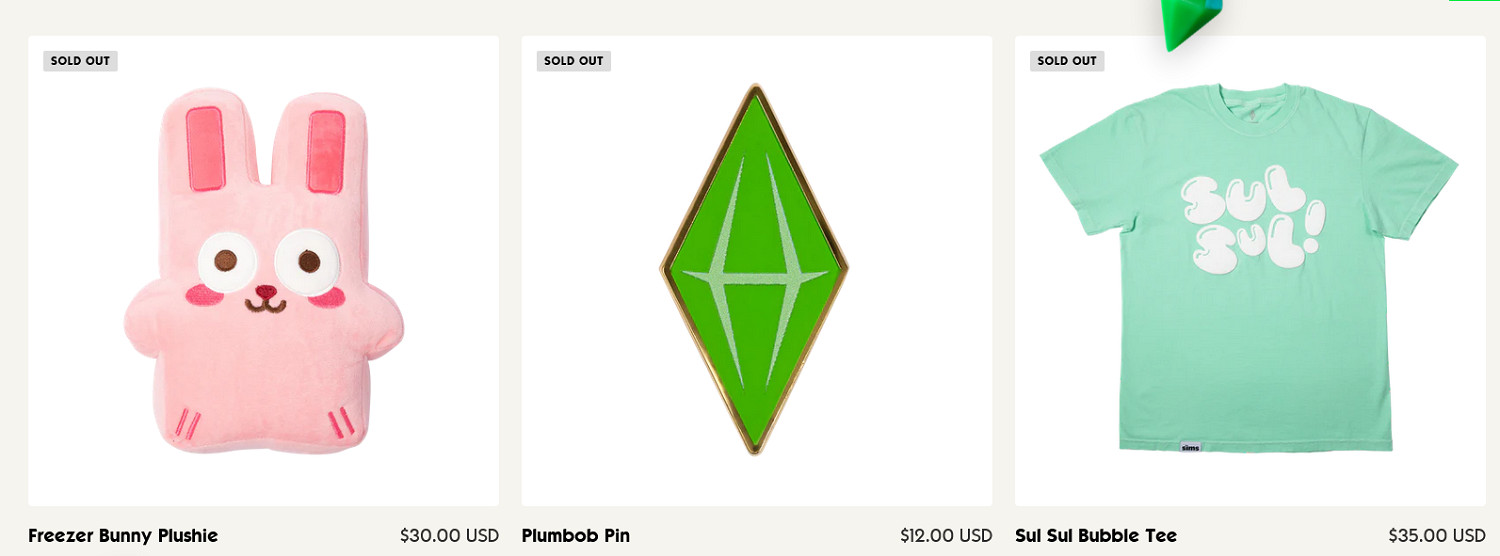 《模擬人生》上線官方周邊店 銷售服飾毛絨玩具等周邊