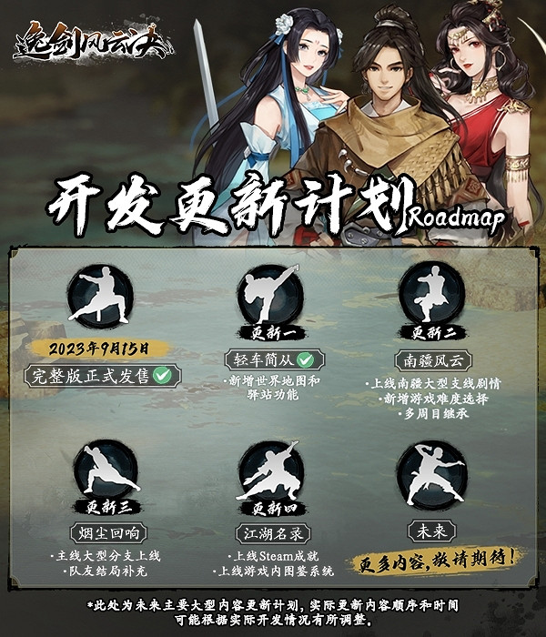 《逸劍風雲決》更新計劃：大型劇情更新明年年初上線