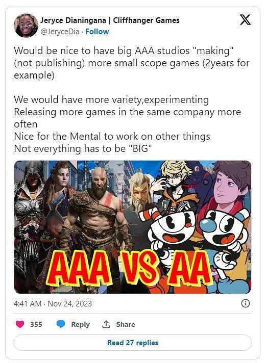 開發商在大型項目之間開發小型作品或有利於發展