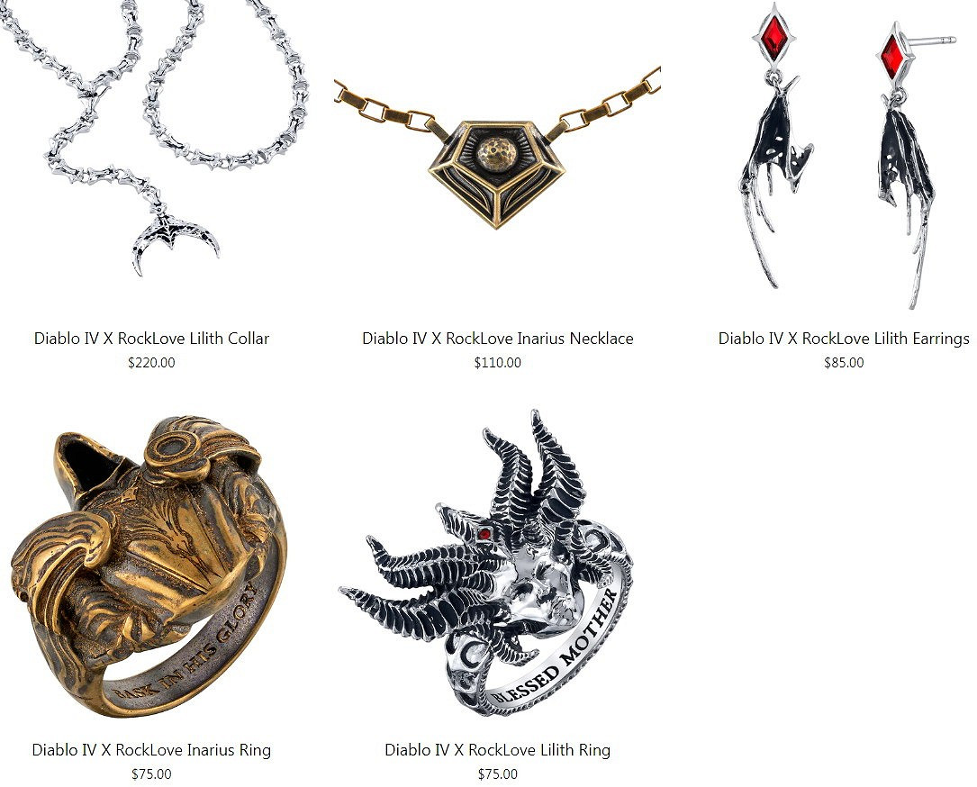 暴雪聯名賣《暗黑4》主題首飾了 售價75美元起