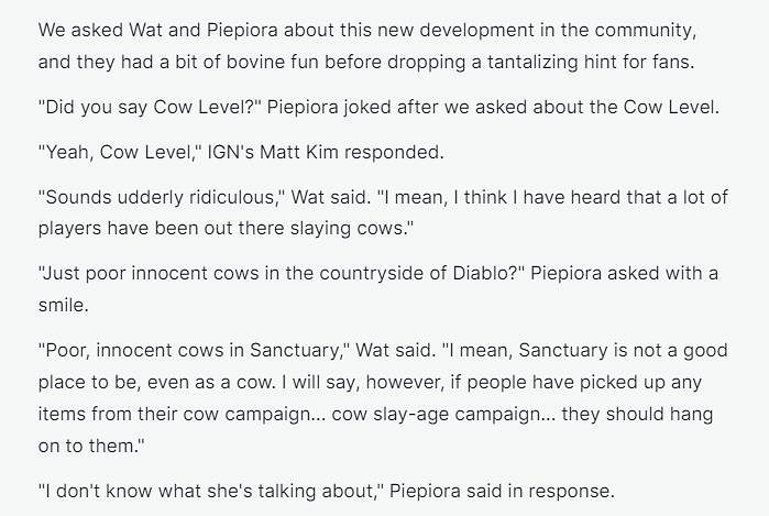 《暗黑破壞神4》開發者對奶牛關給出了“重大暗示”