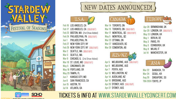 《星露谷物語》官宣將於明年在東京舉辦交響音樂會! 《星露谷物語》官宣將於明年在東京舉辦交響音樂會!