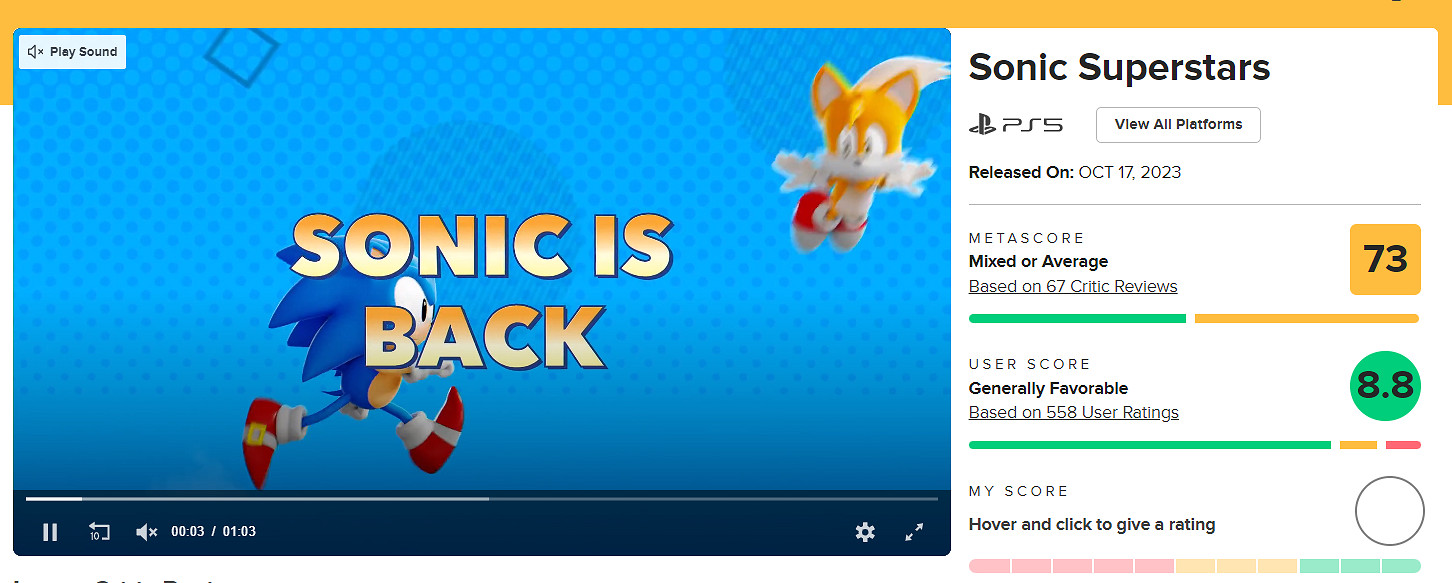 不幸撞車瑪利歐！《索尼克：超級巨星》開局不及預期