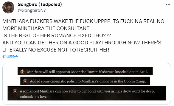 粉絲狂喜！《柏德之門3》現可更輕鬆招募明薩拉入隊