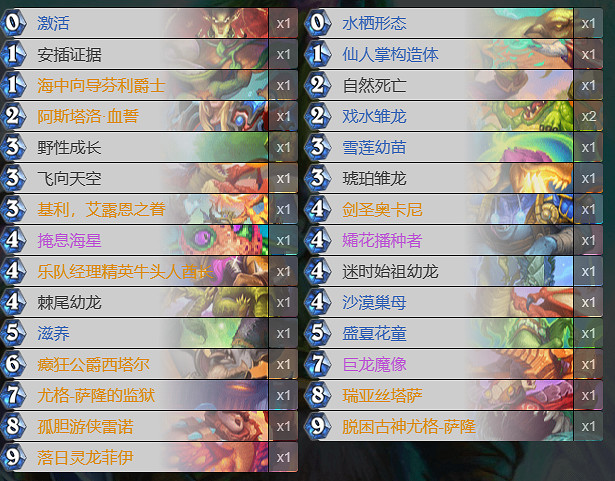 《爐石戰記》決戰荒蕪之地宇宙德標準卡組 《爐石戰記》決戰荒蕪之地宇宙德標準卡組