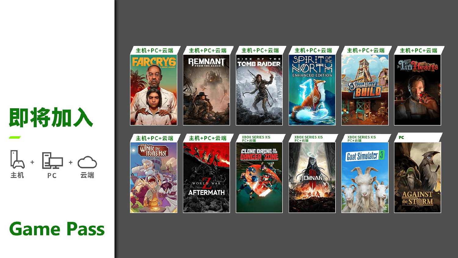 12月 Xbox Game Pass (XGP) 遊戲公布：《極地戰嚎6》《古墓奇兵10》等