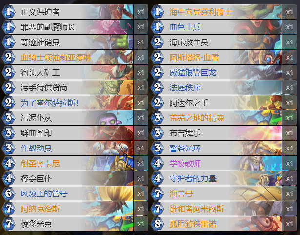 《爐石戰記》宇宙騎卡組推薦 《爐石戰記》宇宙騎卡組推薦