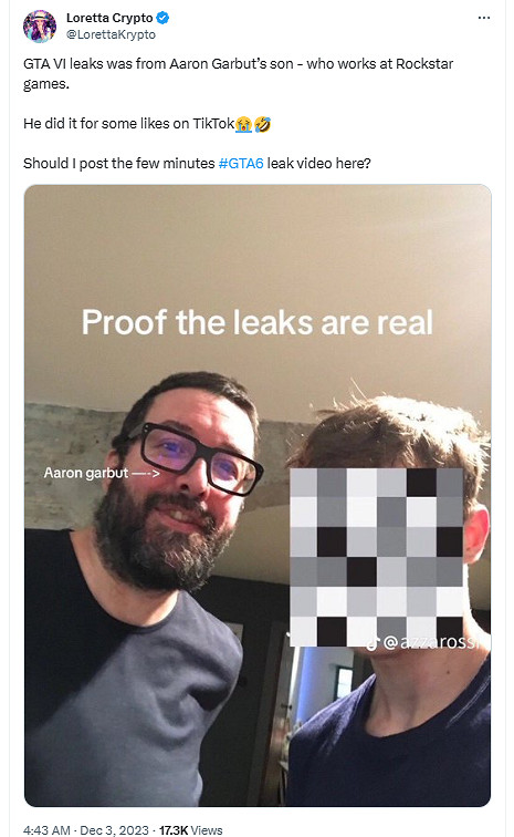 傳聞:R星開發主管兒子泄露了《GTA6》遊戲內畫面 傳聞:R星開發主管兒子泄露了《GTA6》遊戲內畫面