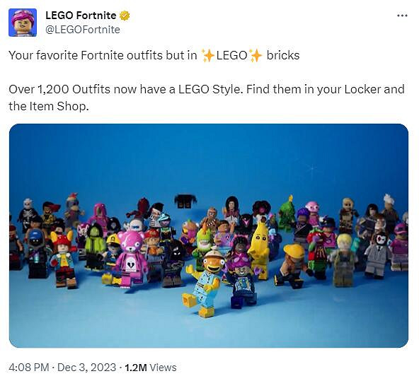 Epic：超1200個《堡壘之夜》皮膚將獲得免費樂高版本