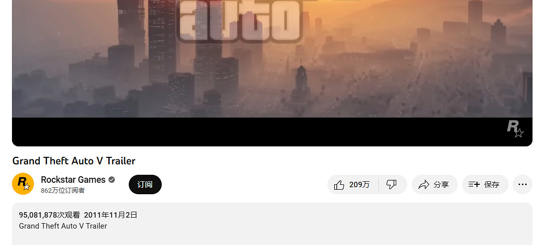 期待太久！R星《GTA6》首個預告 YouTube 點讚數已超越前作