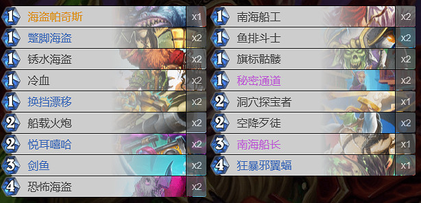 《爐石戰記》狂野劍魚賊卡組推薦 《爐石戰記》狂野劍魚賊卡組推薦