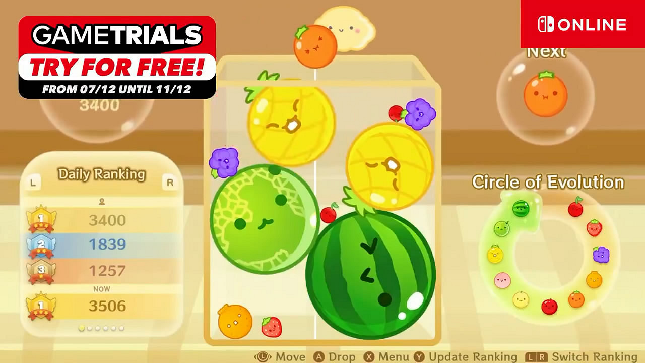 NS歐服新一輪試玩同樂會將開啟！《西瓜遊戲》免費玩