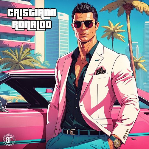外媒發布足壇球星走進《GTA6》風格圖：梅西、C羅等