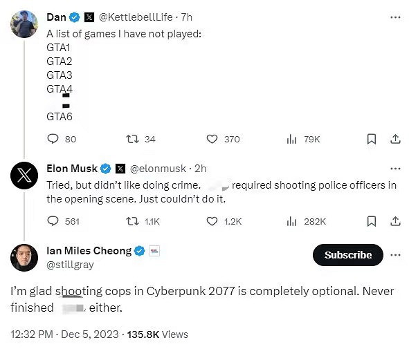 小皇帝也讚了！詹姆斯稱《GTA6》預告片讓人大開眼界