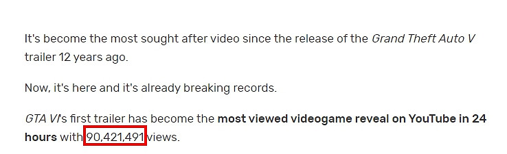 《GTA6》預告片打破金氏世界紀錄紀錄：創下三項世界之最！