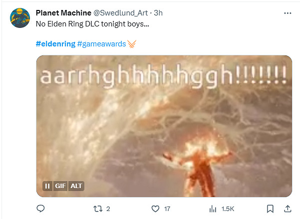 TGA23：《艾爾登法環》DLC未在TGA上亮相粉絲們很不滿