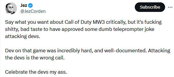 《戰神》奎托斯演員TGA發言激怒《決勝時刻》社區 《戰神》奎托斯演員TGA發言激怒《決勝時刻》社區