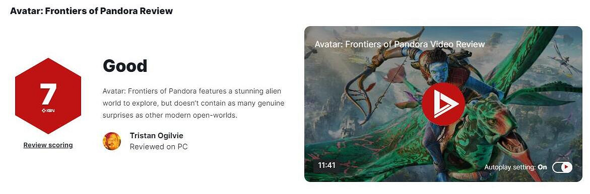 《阿凡達潘朵拉邊境》評分多少?IGN評分一覽 《阿凡達潘朵拉邊境》評分多少?IGN評分一覽