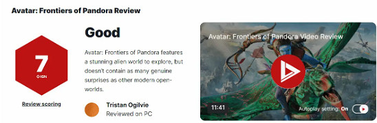 《阿凡達潘朵拉邊境》媒體評分一覽