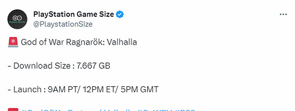 《戰神5》DLC“英靈殿”容量曝光：更新大小為7.6GB