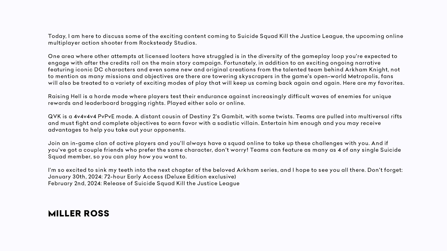 《自殺突擊隊:消滅正義聯盟》遊戲模式爆料 含多種玩法 《自殺突擊隊:消滅正義聯盟》遊戲模式爆料 含多種玩法