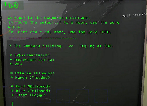 《致命公司》星球選擇介面介紹