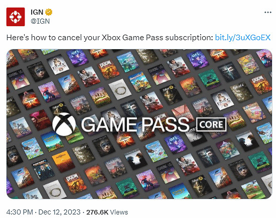 收了索尼的錢了?IGN發文教玩家如何取消 Xbox Game Pass (XGP) 訂閱服務 收了索尼的錢了?IGN發文教玩家如何取消 Xbox Game Pass (XGP) 訂閱服務