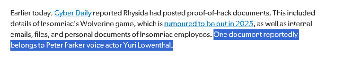 索尼調查《漫威金剛狼》泄露：涉及彼得帕克演員檔案