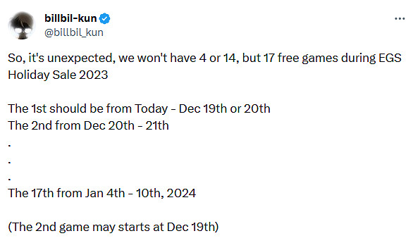 知名舅舅黨爆料！Epic聖誕期間將送出17款免費遊戲