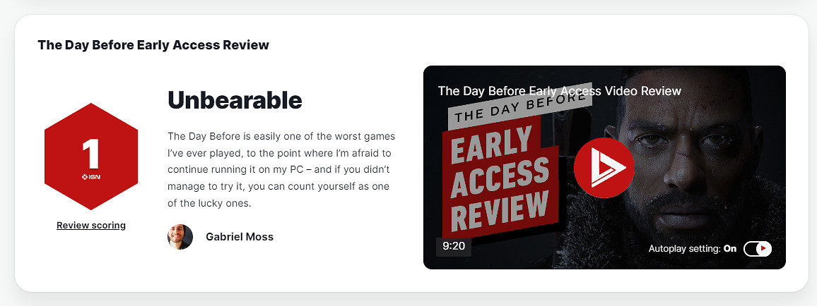 IGN本想給《浩劫前夕》打2分 但測評途中開發商跑路