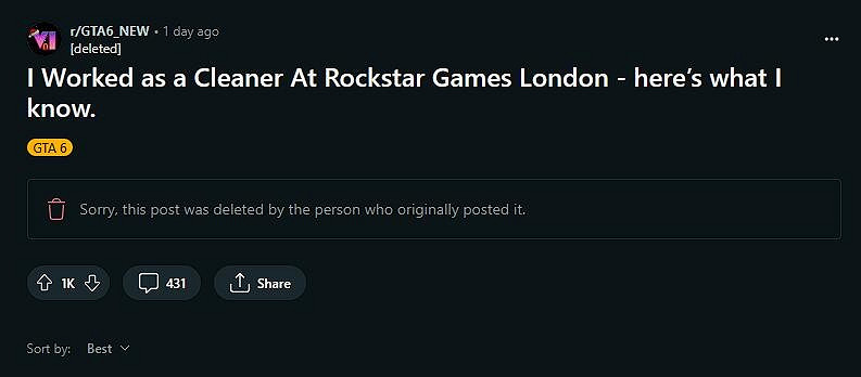 R星辦公室清潔工爆料稱《GTA6》將來有可能於2025年9月發售 R星辦公室清潔工爆料稱《GTA6》將來有可能於2025年9月發售