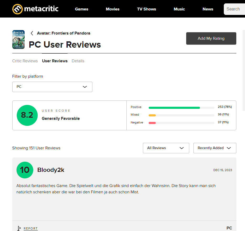 《阿凡達：潘朵拉邊境》成育碧近年使用者評價最好作品