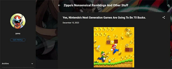 任天堂著名爆料人稱Switch2遊戲將會上漲至70美元