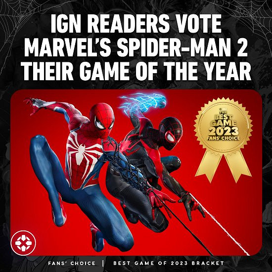 IGN公布2023年粉絲之選最佳遊戲：《漫威蜘蛛人2》！