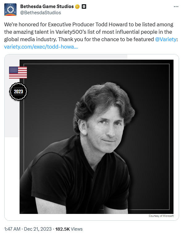 B社製作人陶德入選2023年全球娛樂行業最具影響力人物 B社製作人陶德入選2023年全球娛樂行業最具影響力人物