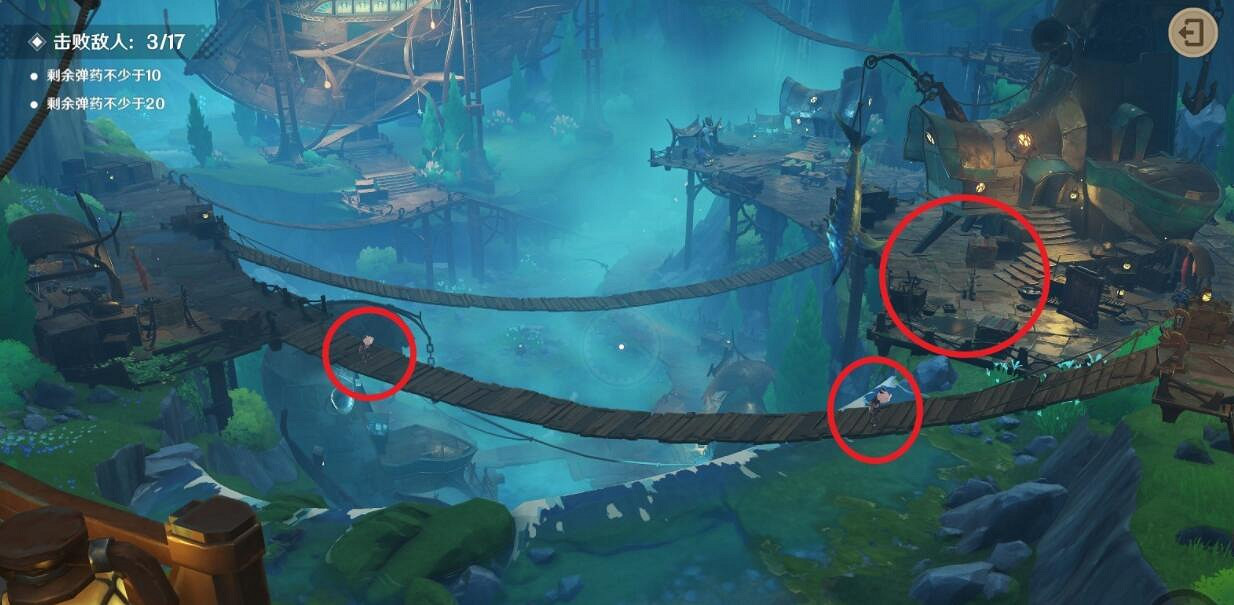《原神》4.3千步攔射角分間第一關打法 《原神》4.3千步攔射角分間第一關打法